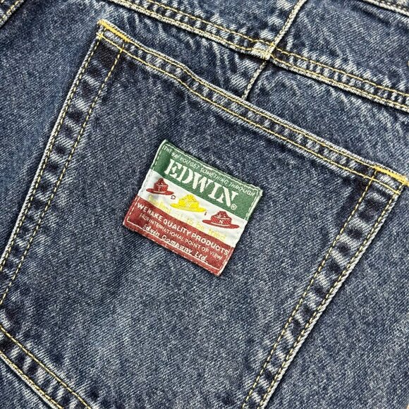 EDWIN Tokyo Jeans Made in Japan French Baggy Denim Blue Cotton 34x33 - Picture 9 of 9